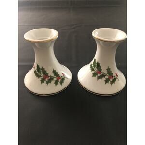 Vintage Beacon Hill porcelain Christmas candle holders￼